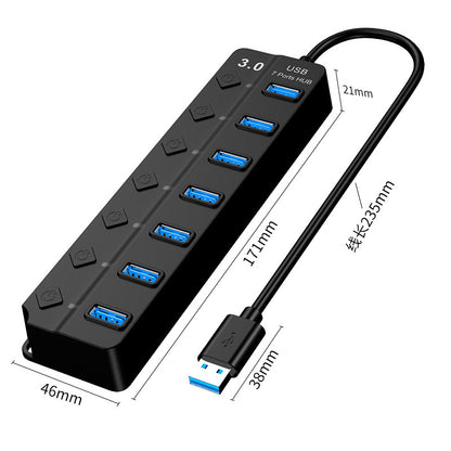 7-Port High-Speed Usb3.0 Hub